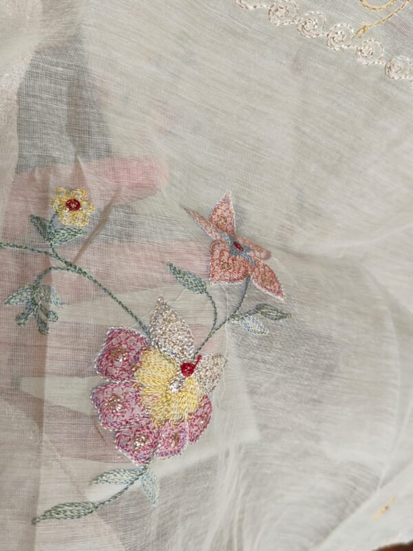 Pure mul chanderi aari work kurta - Image 6