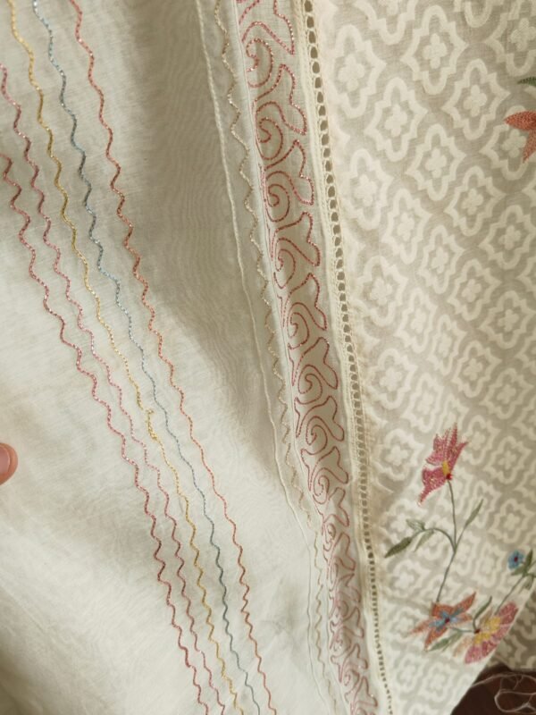 Pure mul chanderi aari work kurta - Image 5