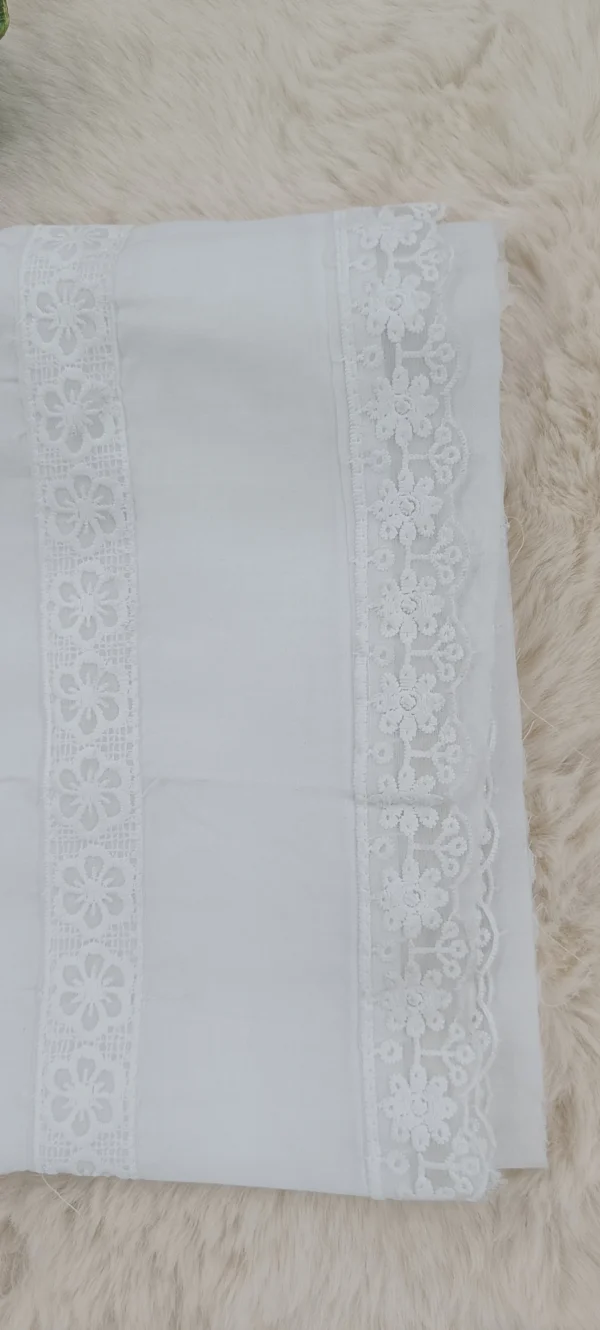 Light Brown Mul Cotton Suit with Designer white Dupatta and Bottom - Image 3