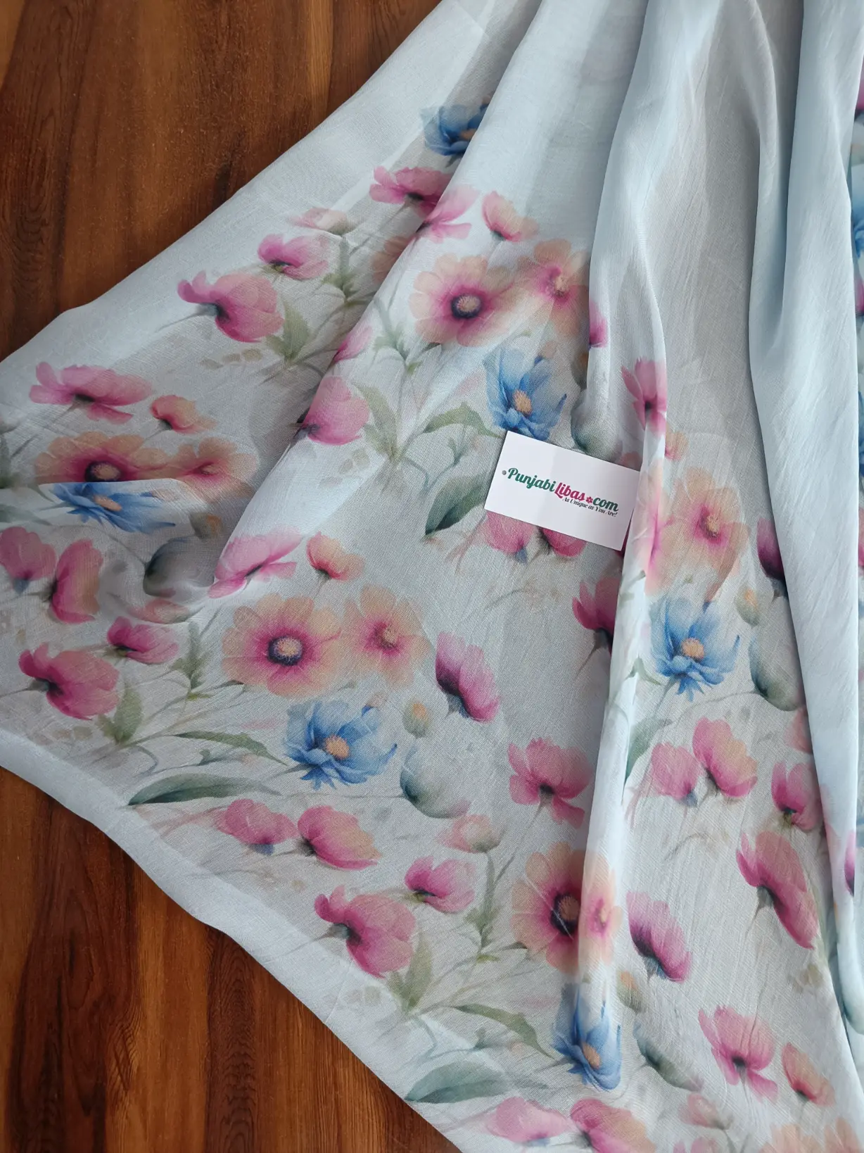 Unstitched Burberry Suit Light Sky Blue (3)