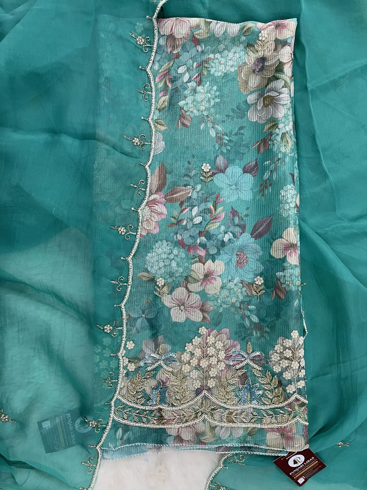 Unstitched Shimmer Silk Suit