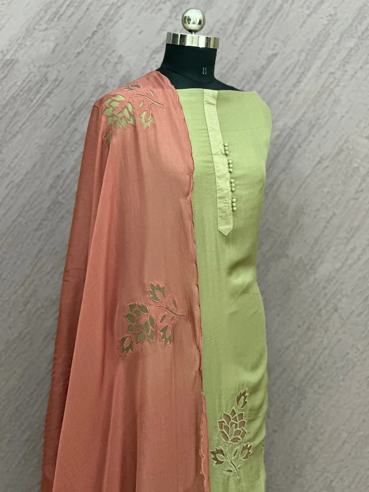 Organza with Cutwork Unstitched Suit