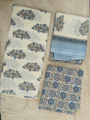 Cotton Floral Printed Unstitched Suit