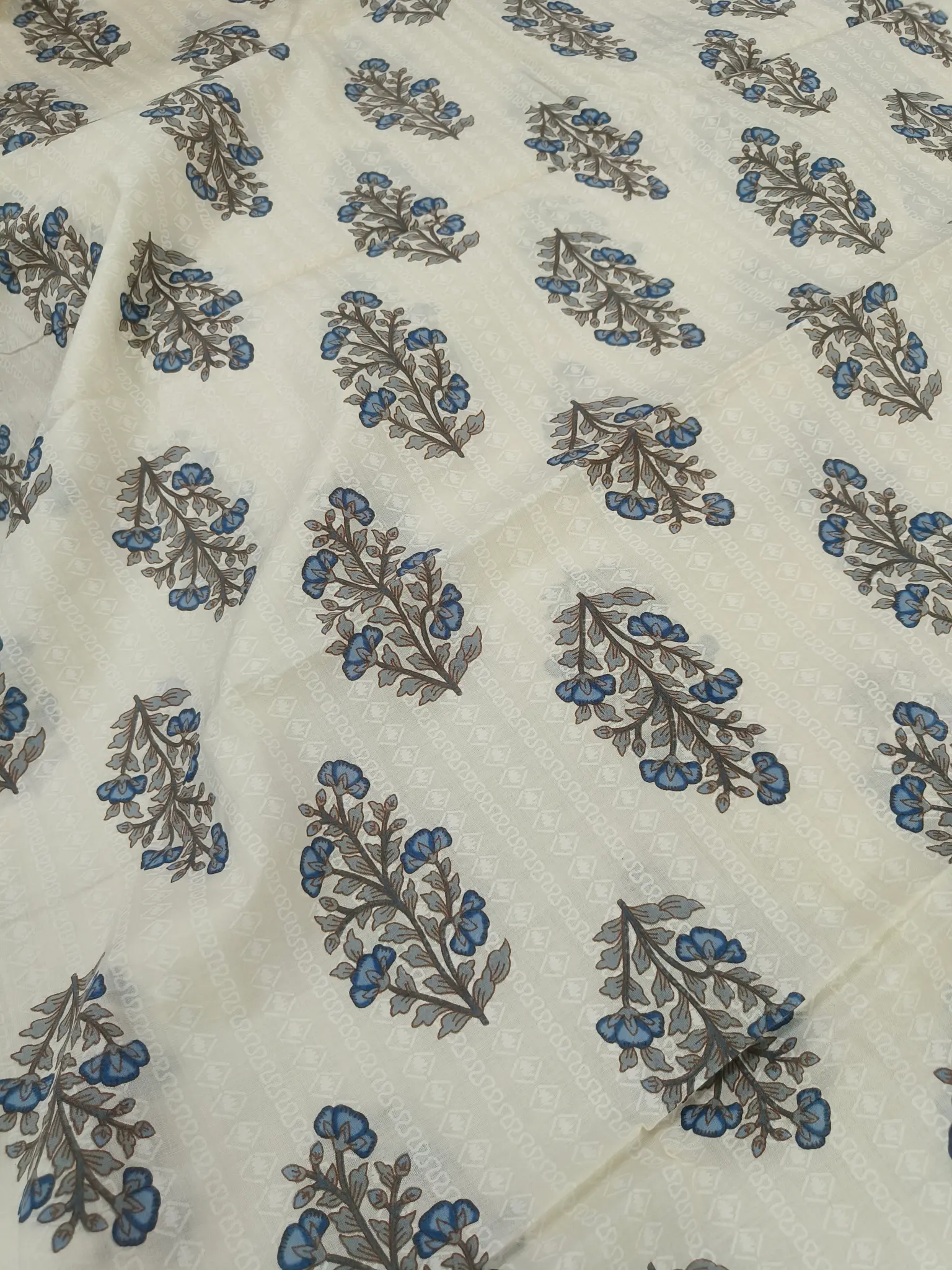 Cotton Floral Printed Unstitched Suit