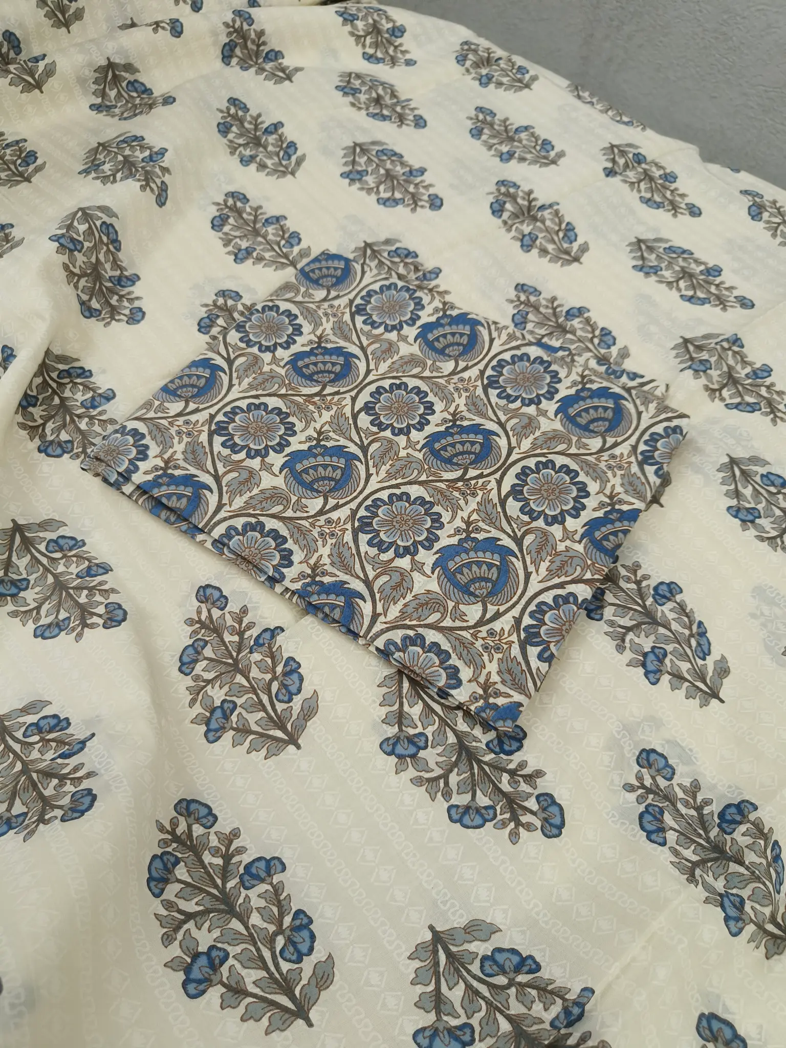 Cotton Floral Printed Unstitched Suit