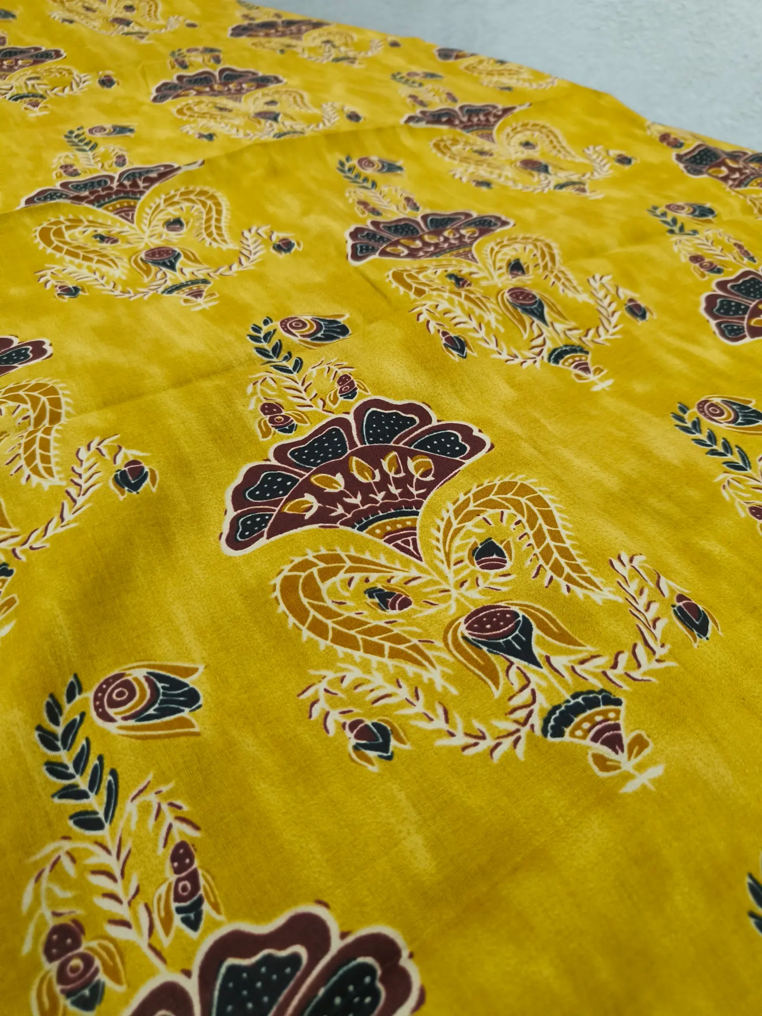 Cotton Unstitched Suit Mustard Yellow Printed Fabric