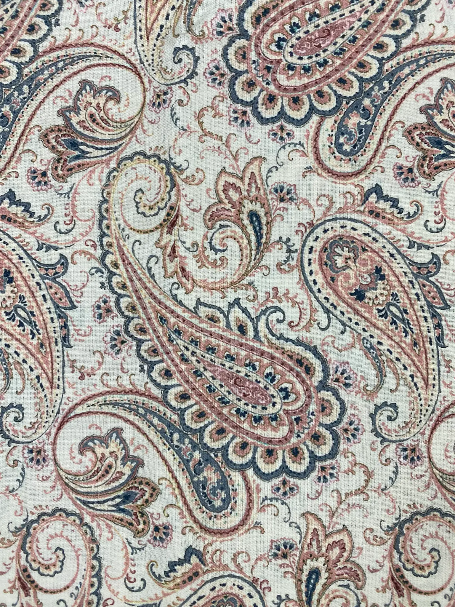 Butter Cotton Unstitched Suit Pink Grey Paisley