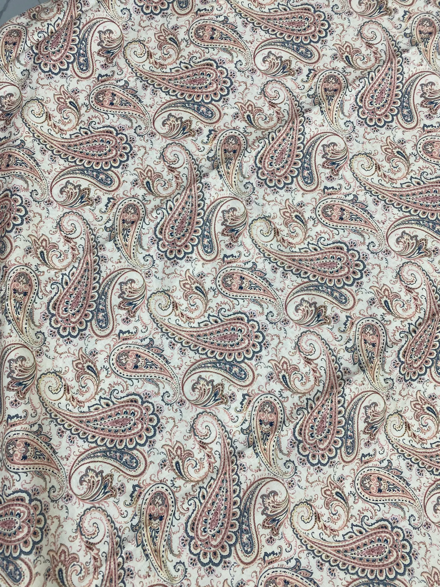 Butter Cotton Unstitched Suit Pink Grey Paisley