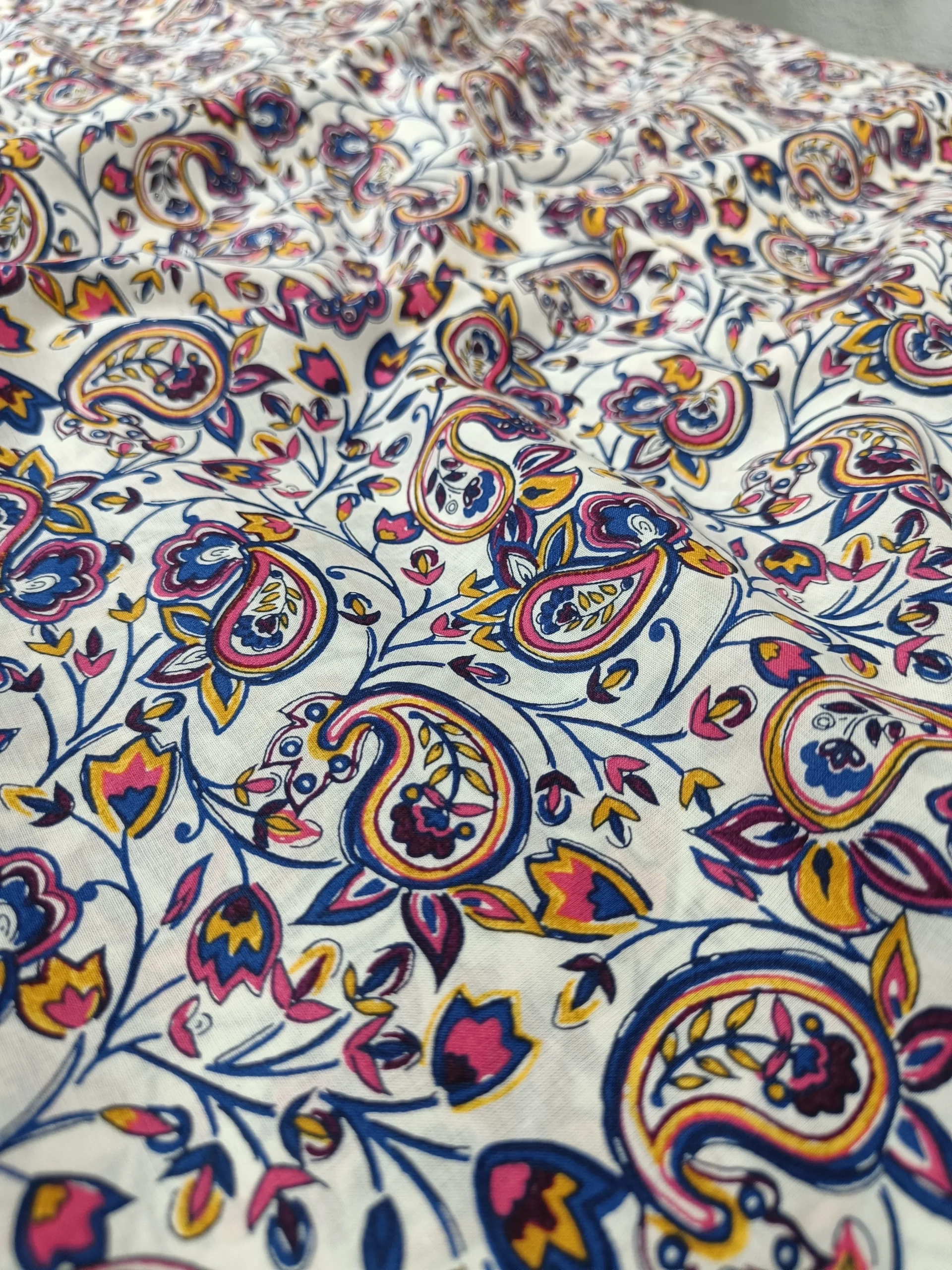 Pure Cotton Paisley Printed Unstitched Suit