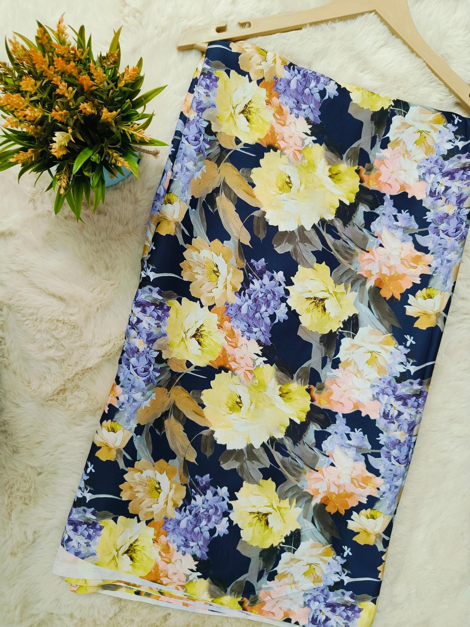 Crepe Unstitched Suit Floral Printed