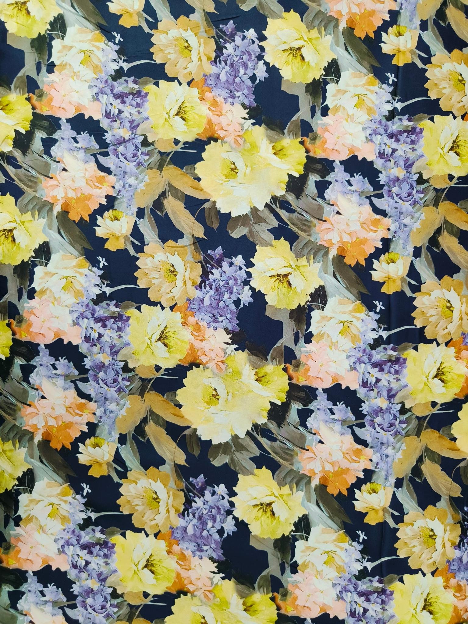 Crepe Unstitched Suit Floral Printed