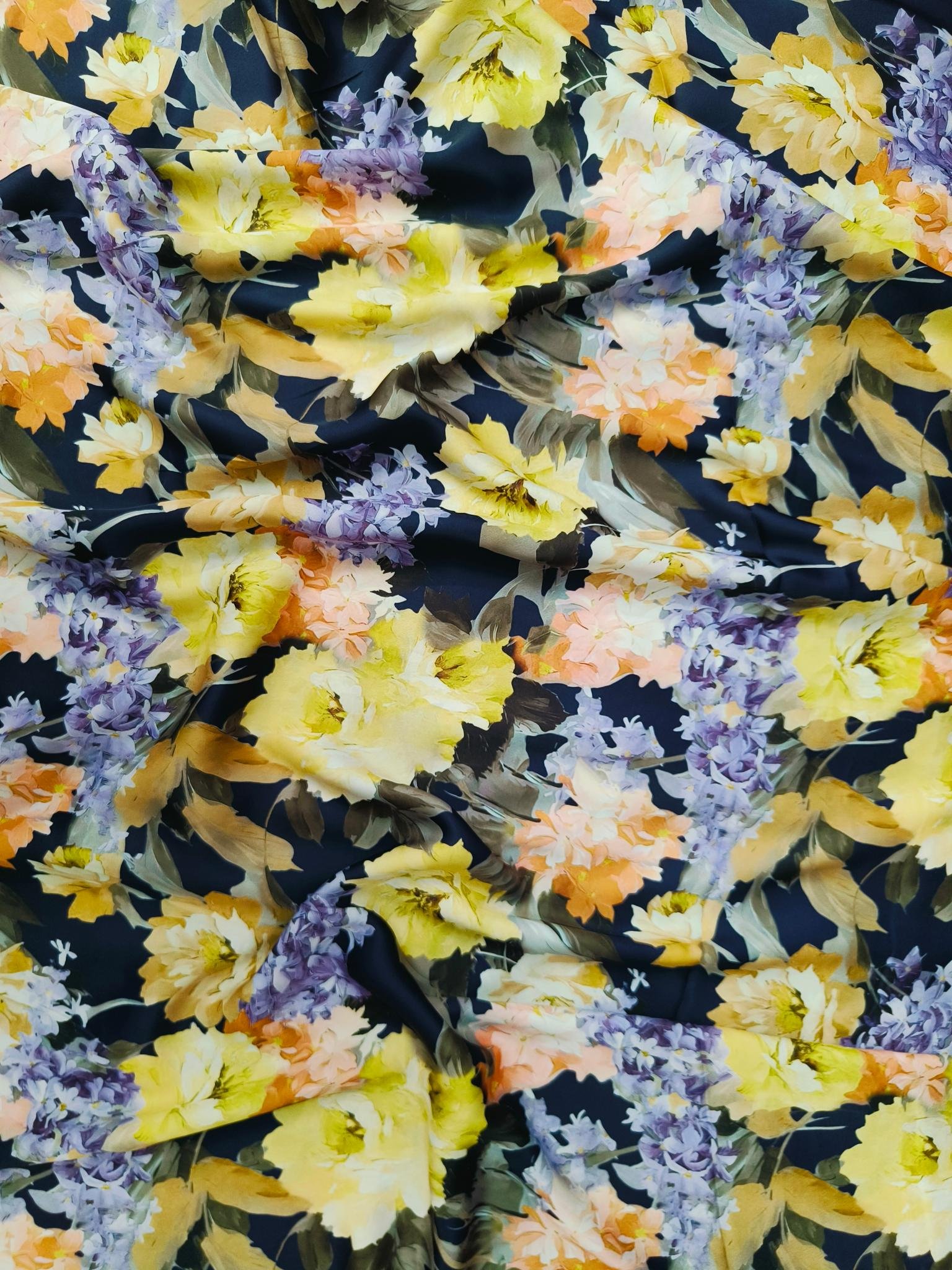 Crepe Unstitched Suit Floral Printed