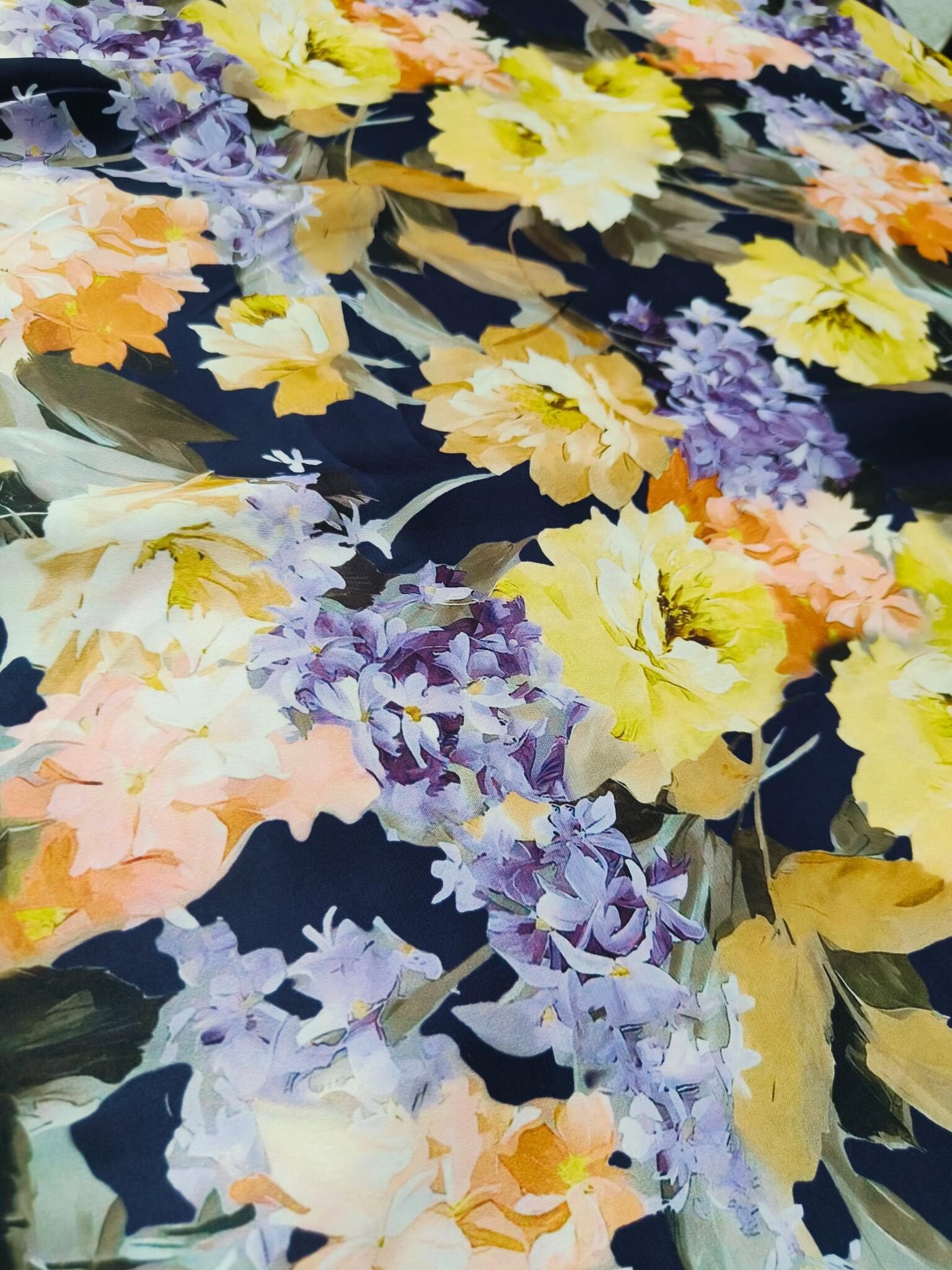 Crepe Unstitched Suit Floral Printed
