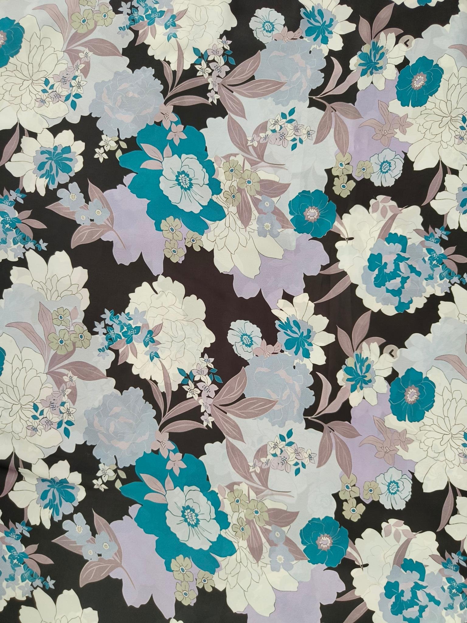 Crepe Unstitched Suit Fabric Floral Printed
