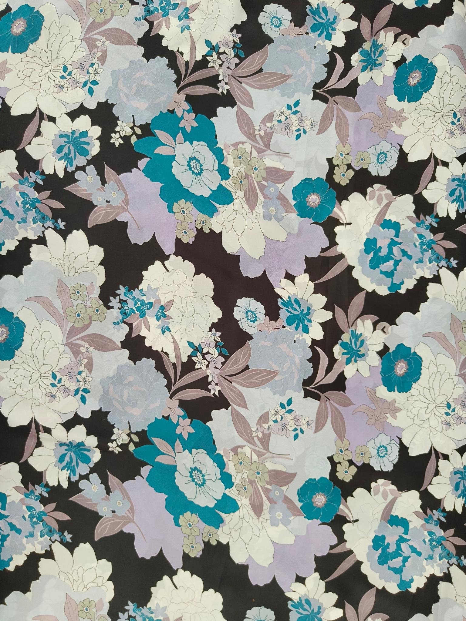 Crepe Unstitched Suit Fabric Floral Printed