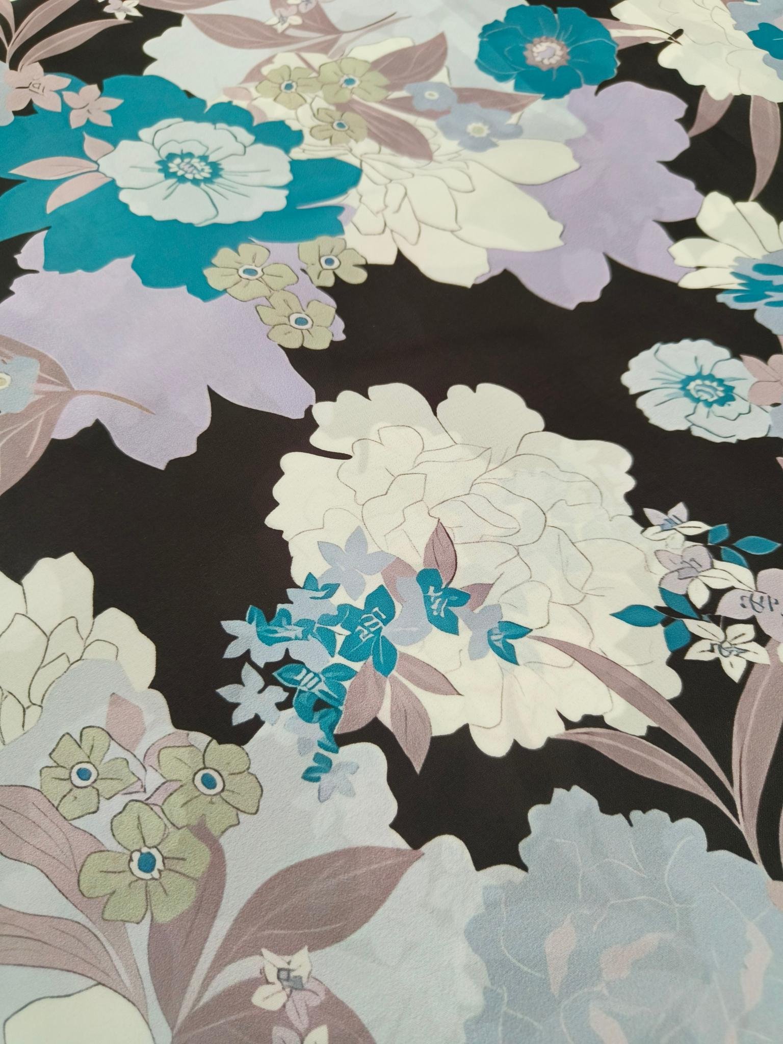 Crepe Unstitched Suit Fabric Floral Printed