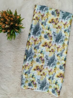 Crepe Unstitched Suit Fabric Abstract Floral Printed