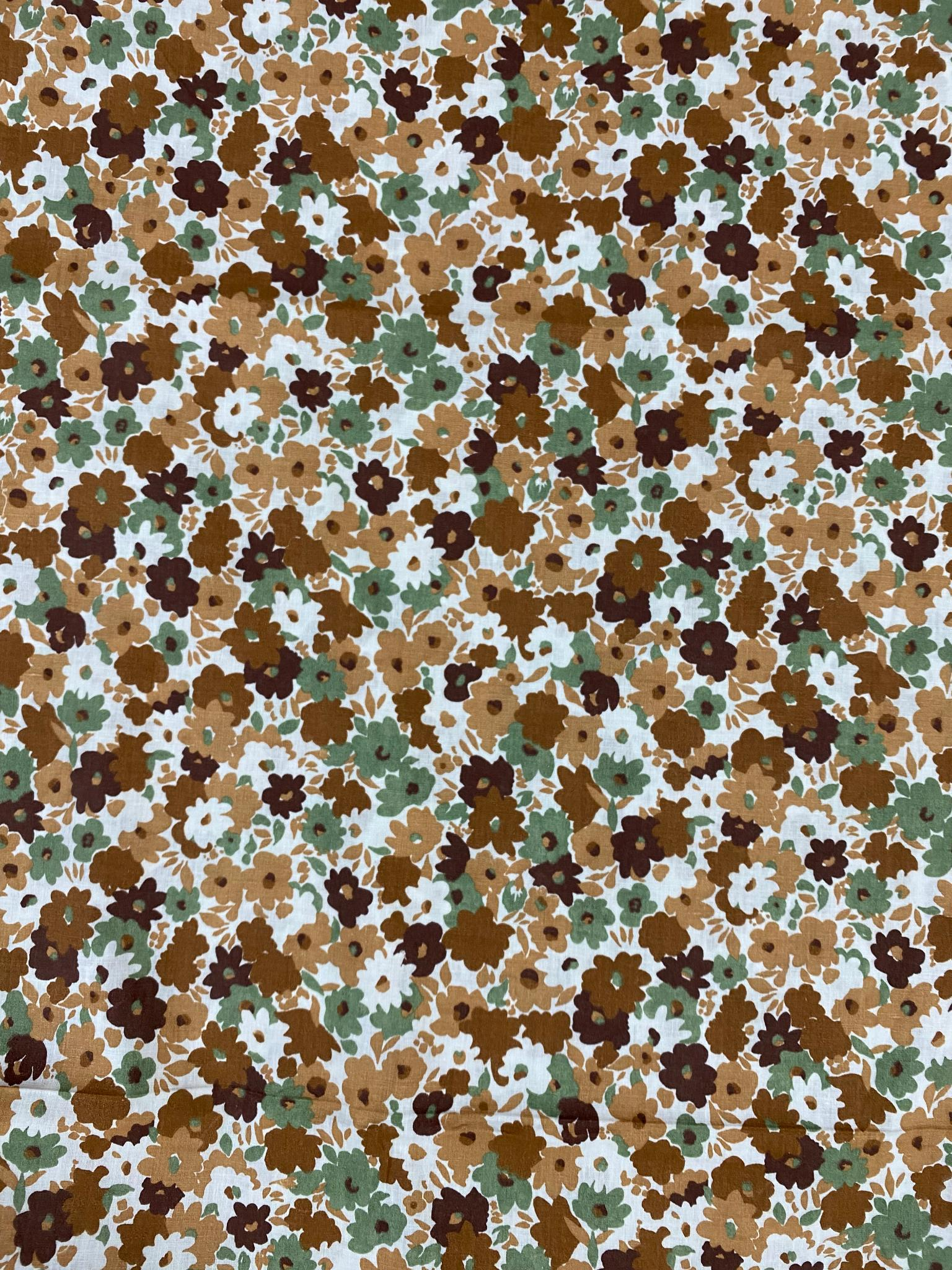 Cotton Fabric | Brown & Maroon Floral Suit | Printed Pattern | Unstitched Suit
