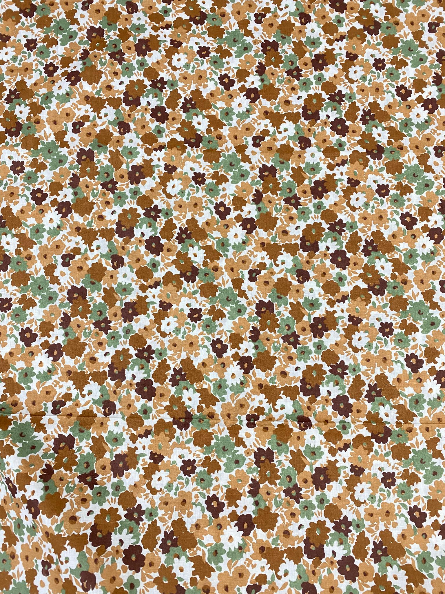 Cotton Fabric | Brown & Maroon Floral Suit | Printed Pattern | Unstitched Suit