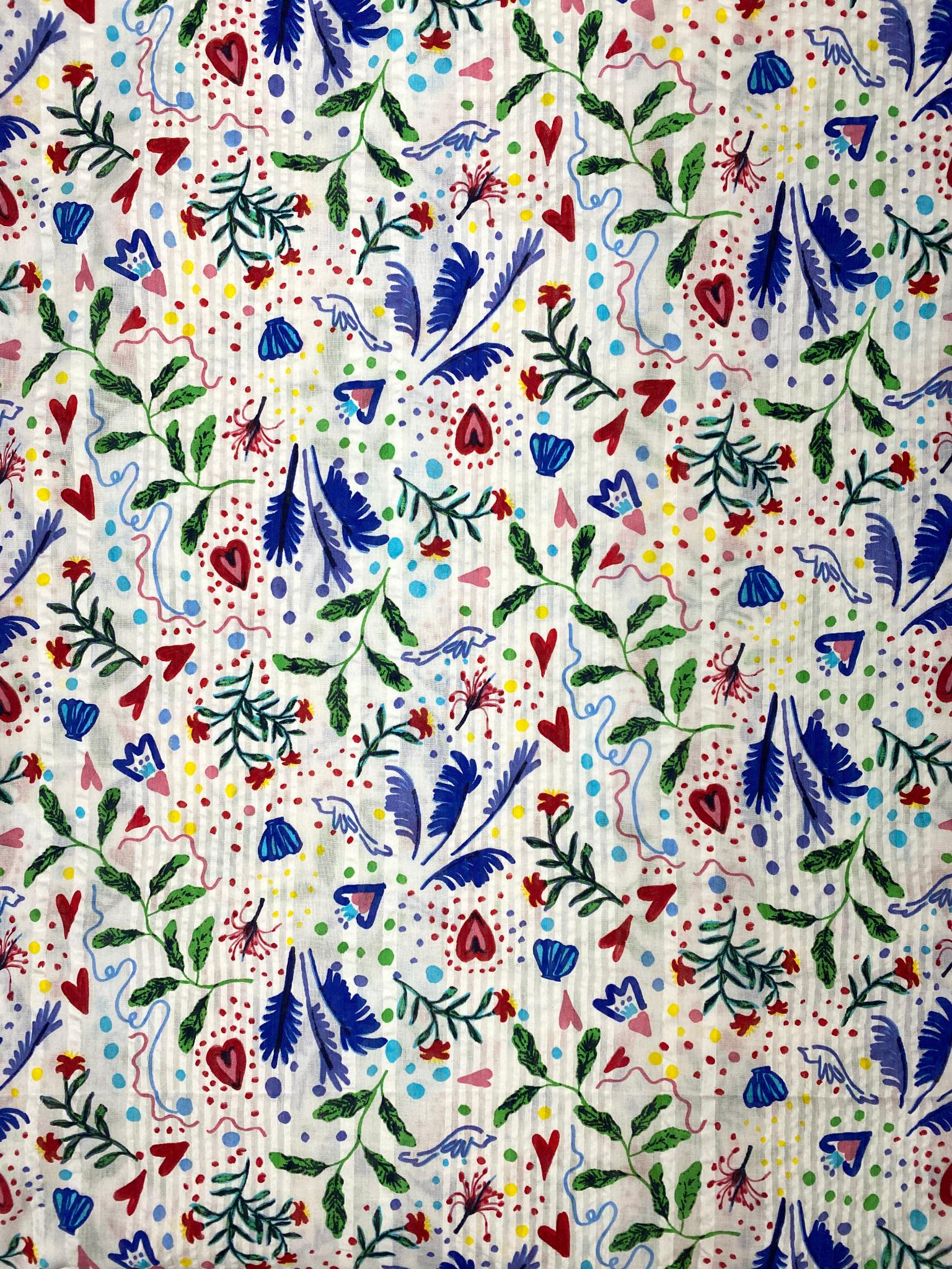 Cotton Fabric Multicolor Printed Unstitched Suit