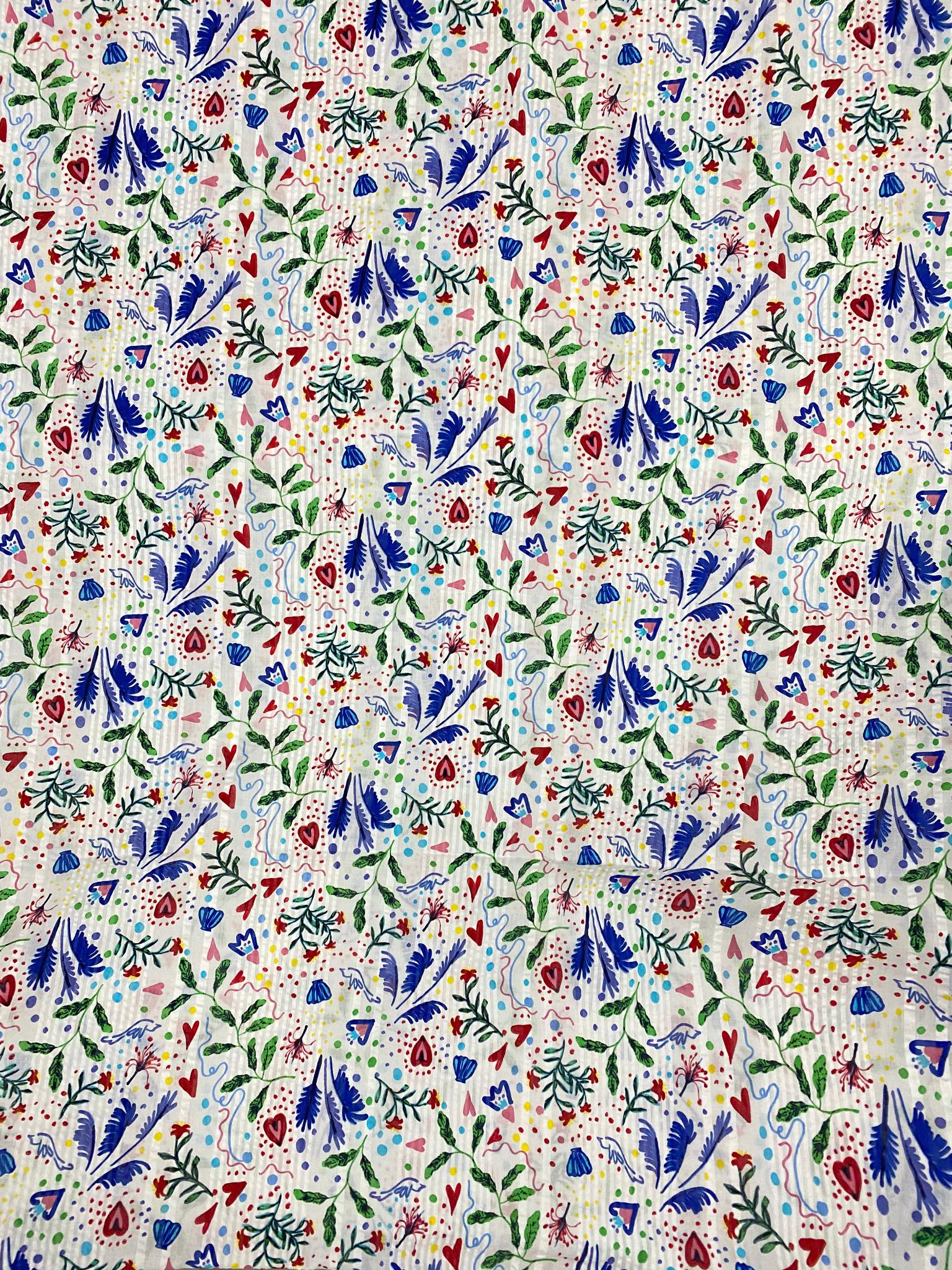 Cotton Fabric Multicolor Printed Unstitched Suit