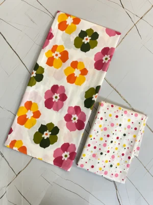 Cotton Floral Print Unstitched Suit