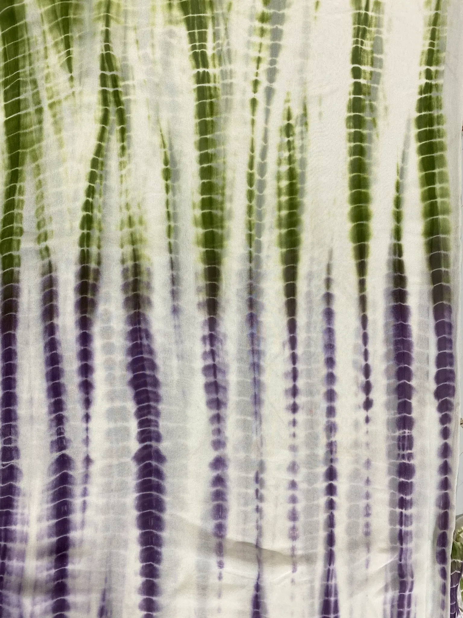 Georgette | Green & Purple | Printed Tie-Dye Floral | Unstitched Suit
