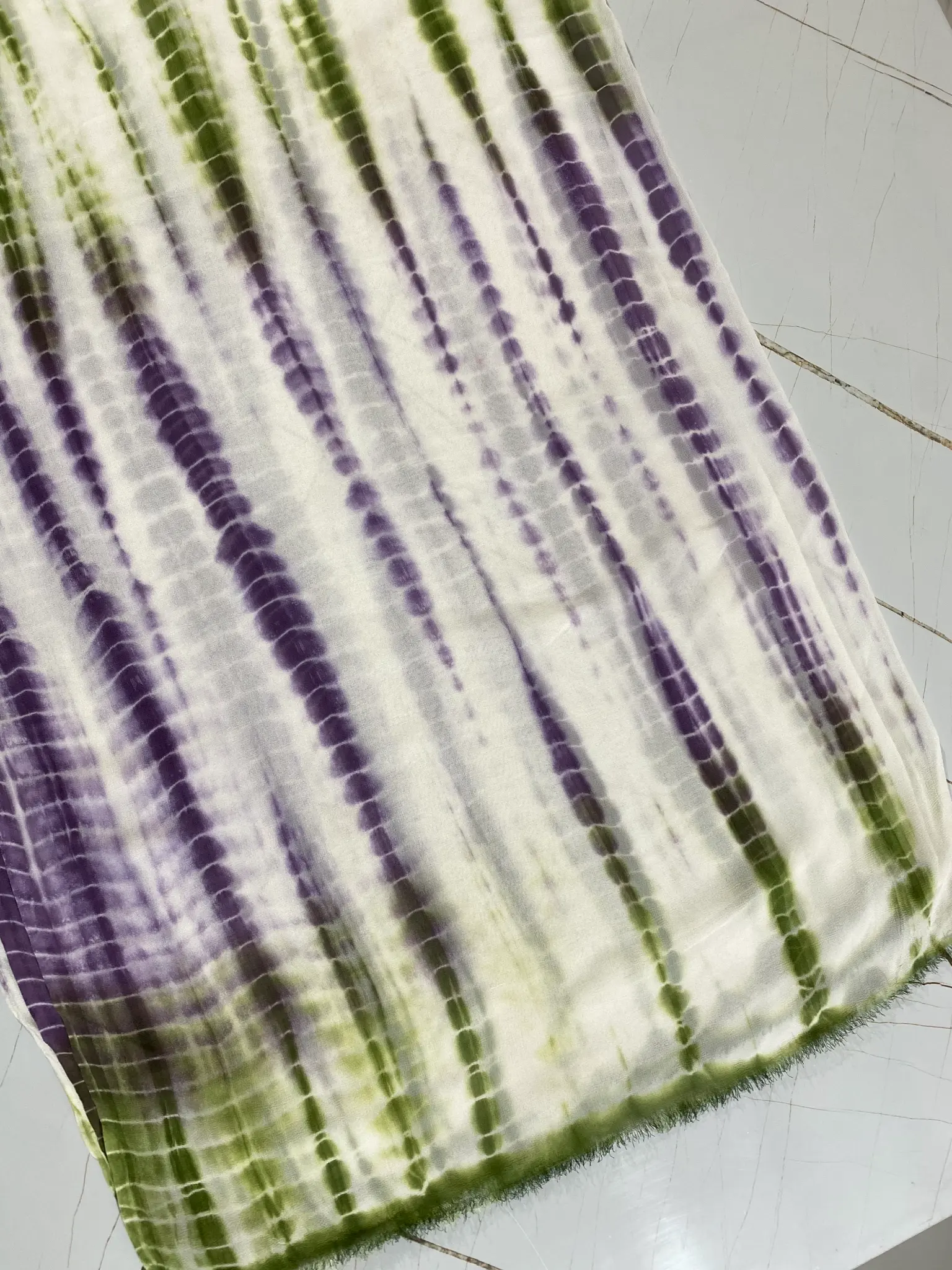 Georgette | Green & Purple | Printed Tie-Dye Floral | Unstitched Suit