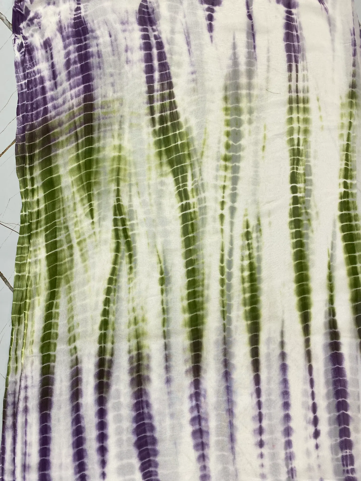 Georgette | Green & Purple | Printed Tie-Dye Floral | Unstitched Suit