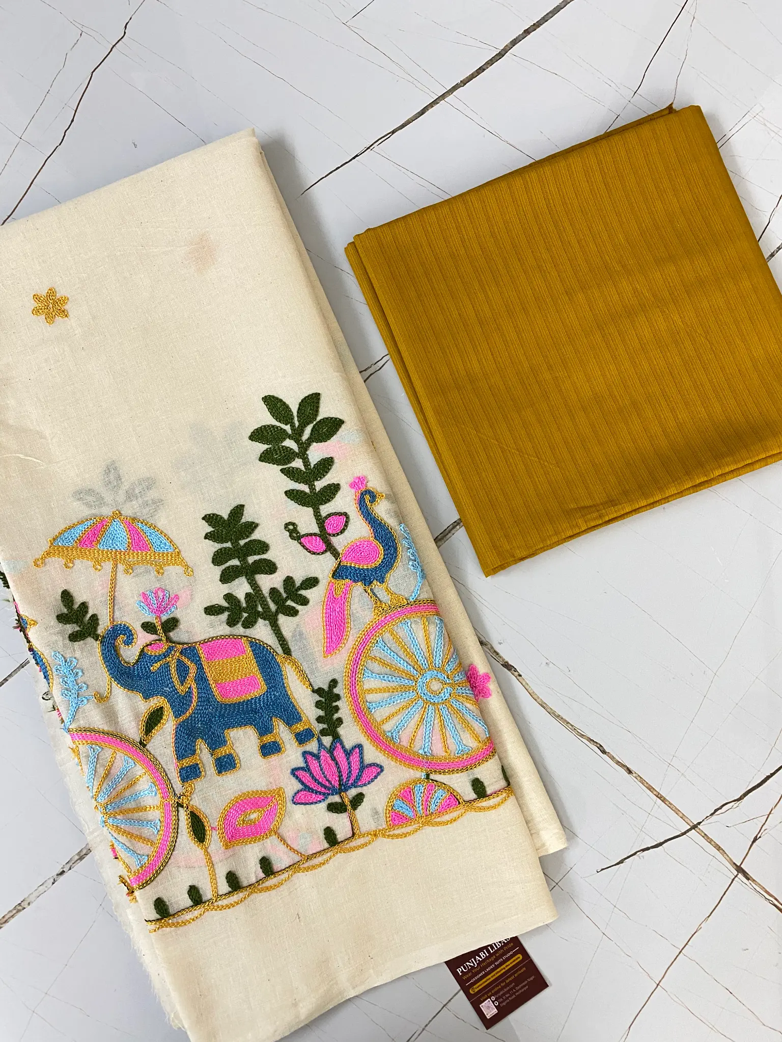 Cotton Linen Unstitched Suit
