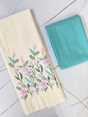 Cotton Embroidered Unstitched Suit
