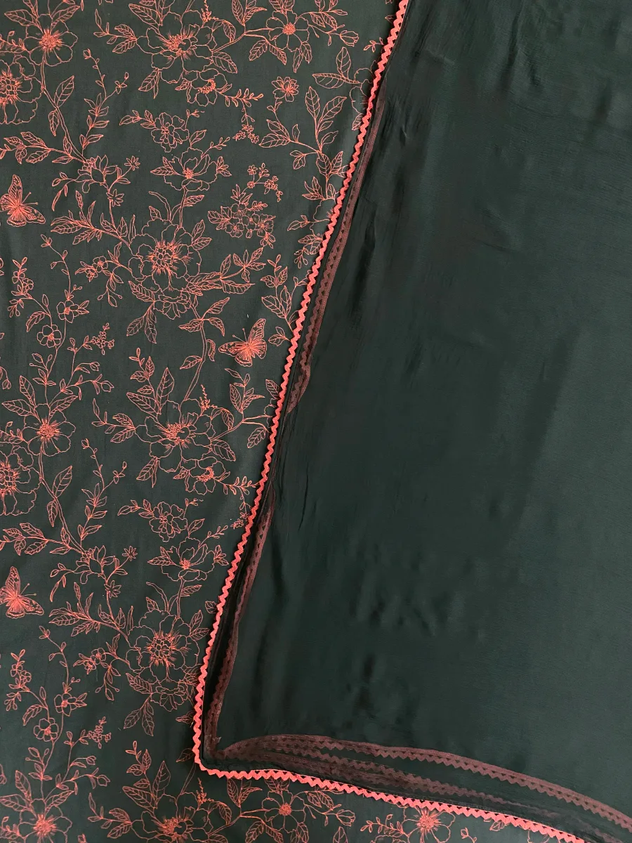 Cotton | Black | Printed | Unstitched Suit
