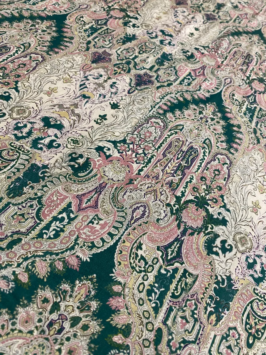 Muslin | Cream with Green Print | Printed | Unstitched Suit
