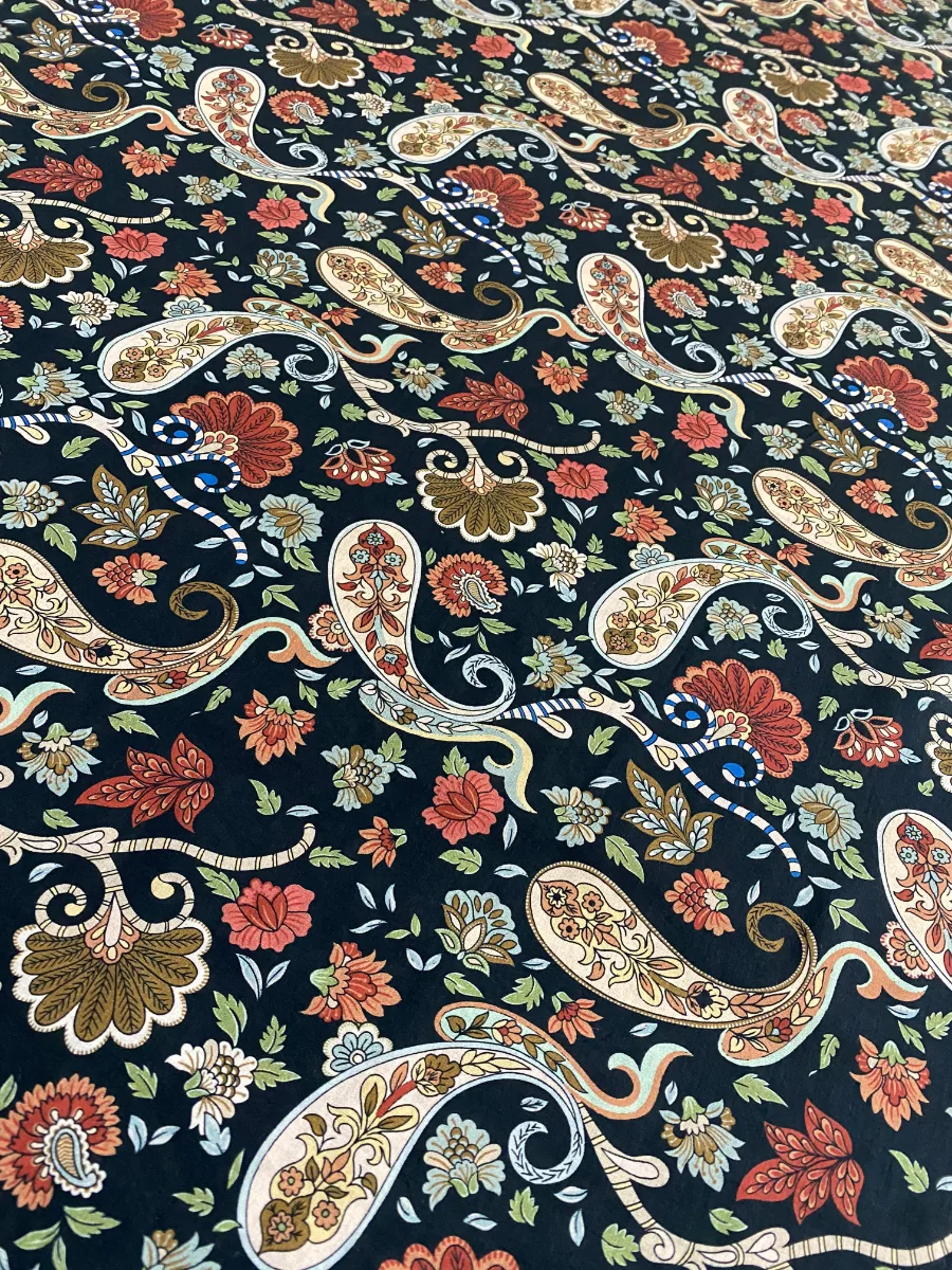 Pure Cotton | Black | Printed | Unstitched Suit