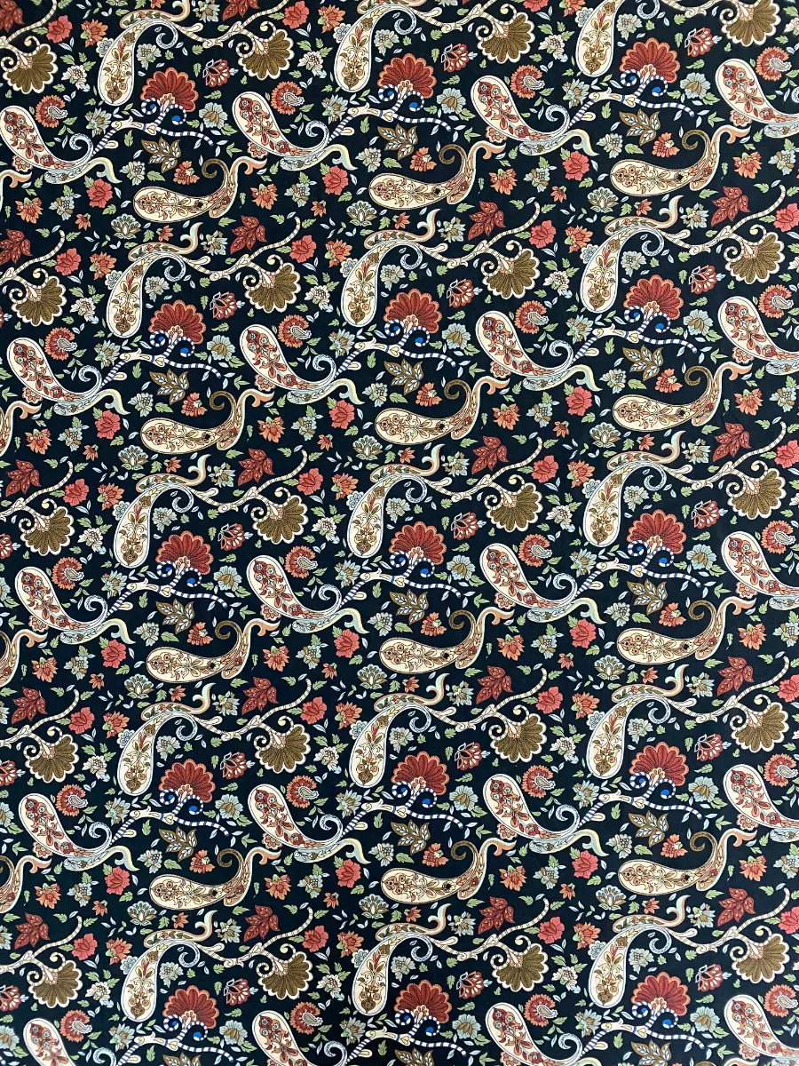 Pure Cotton | Black | Printed | Unstitched Suit