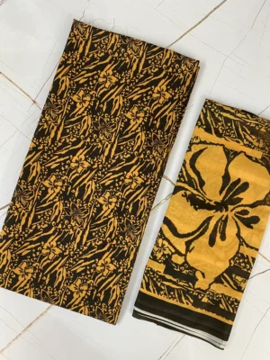 Cotton | Black & Golden | Printed | Unstitched Suit
