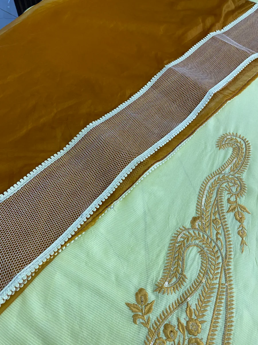 Cotton | Lemon | Thread Work | Unstitched Suit