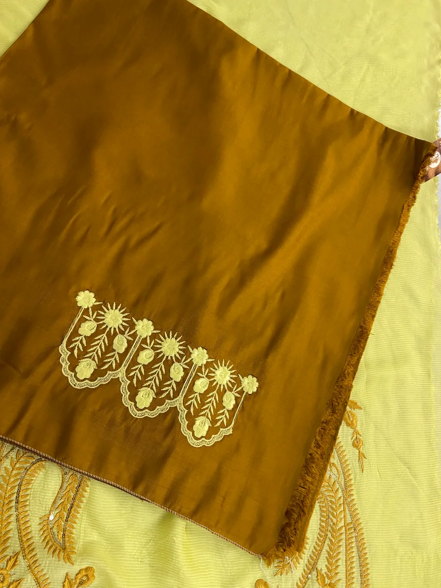 Cotton | Lemon | Thread Work | Unstitched Suit