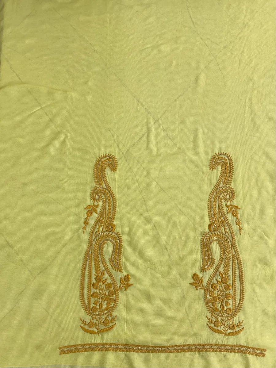 Cotton | Lemon | Thread Work | Unstitched Suit