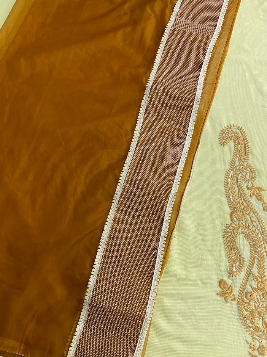 Cotton | Lemon | Thread Work | Unstitched Suit