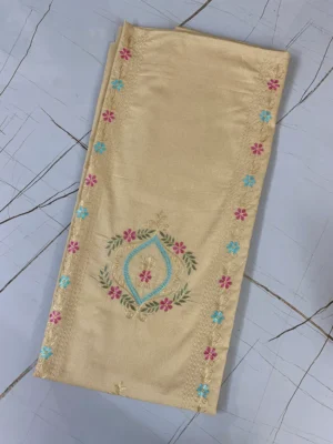 Cotton | Light Soft Pink | Thread & Machine Embroidery | Unstitched Suit