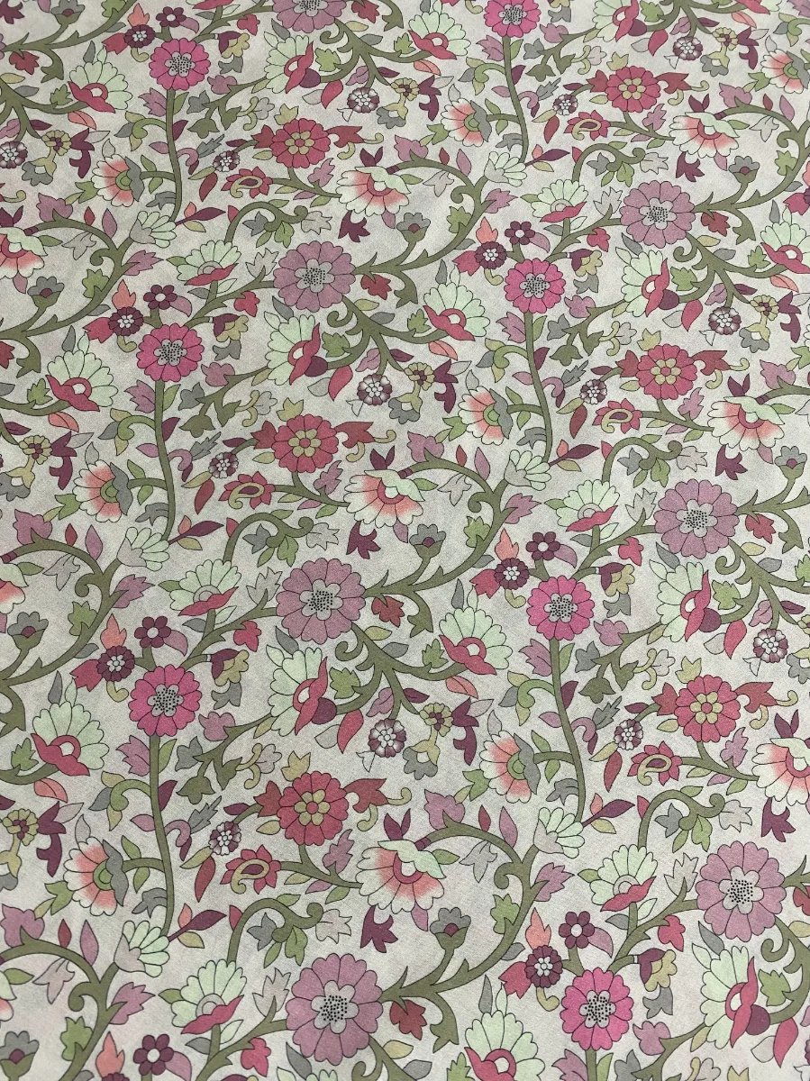 Cotton Muslin | Pink Sky Blue Dense Floral | Printed | Unstitched Suit
