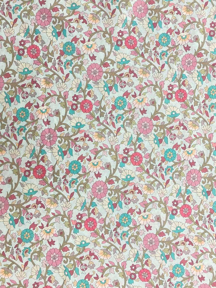 Cotton Muslin | Sky Blue Dense Floral | Printed | Unstitched Suit