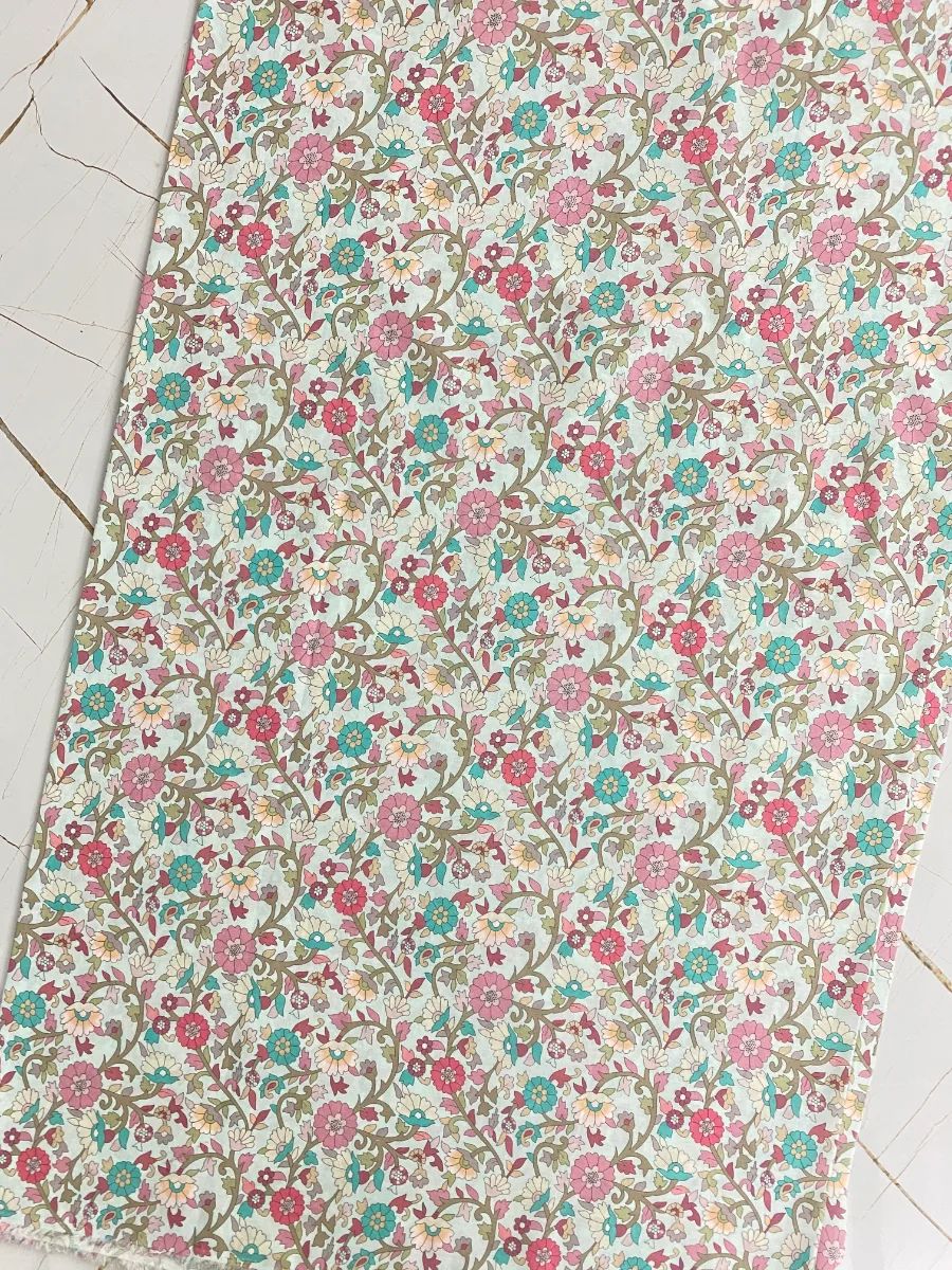 Cotton Muslin | Sky Blue Dense Floral | Printed | Unstitched Suit