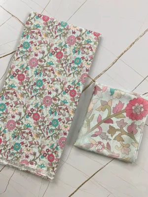 Cotton Muslin | Sky Blue Dense Floral | Printed | Unstitched Suit
