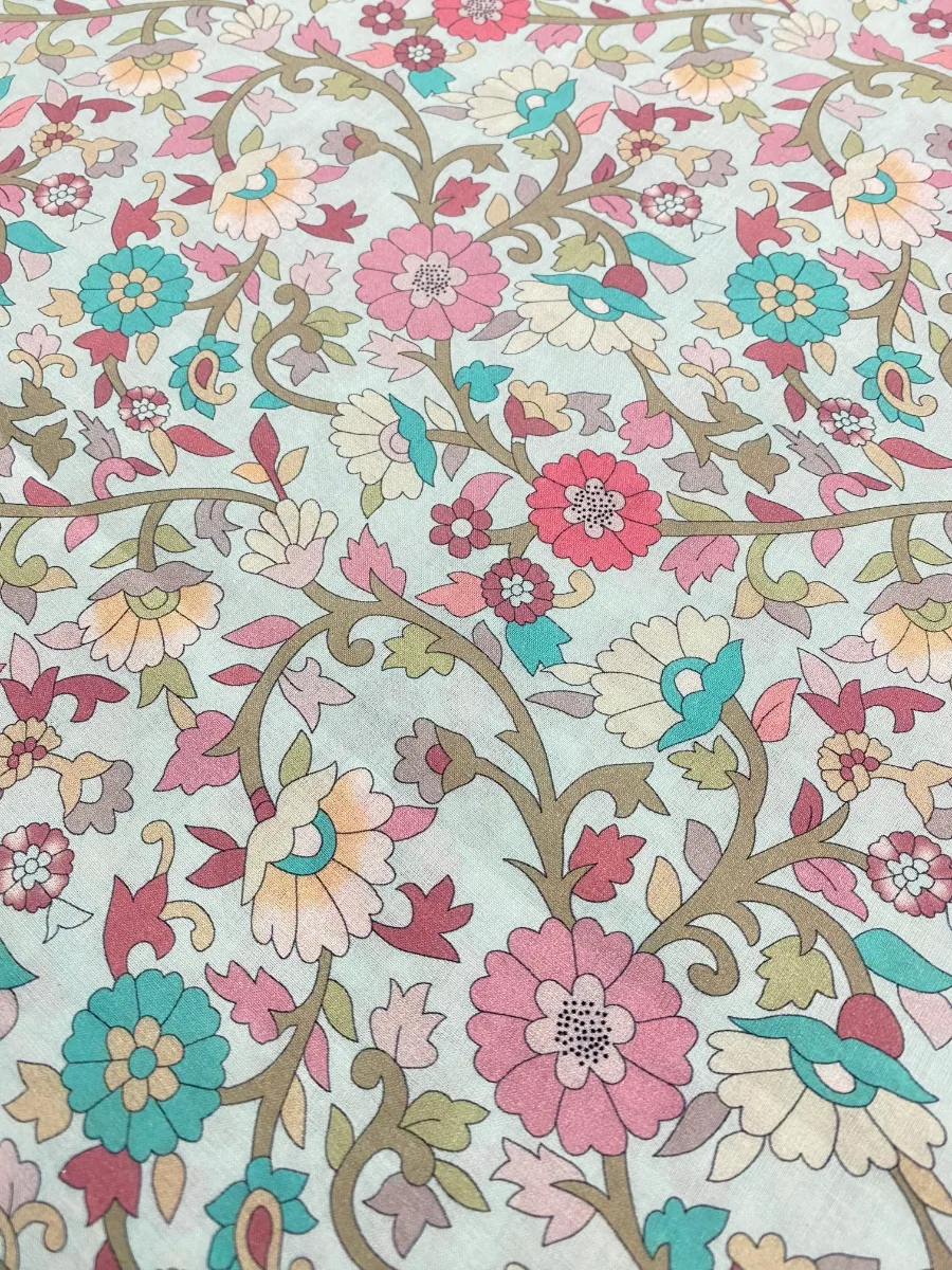 Cotton Muslin | Sky Blue Dense Floral | Printed | Unstitched Suit
