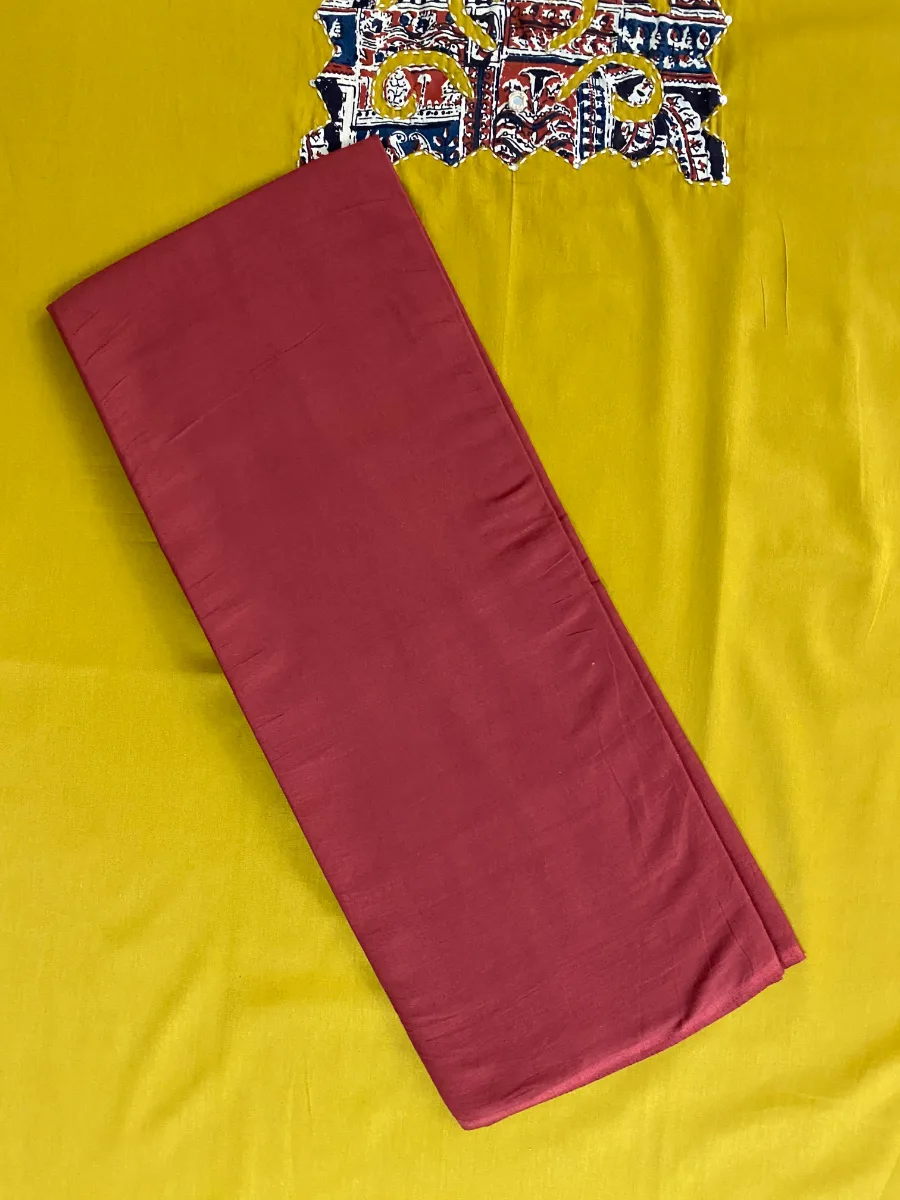 Cotton | Mustard Yellow & Red | Printed | Unstitched Suit