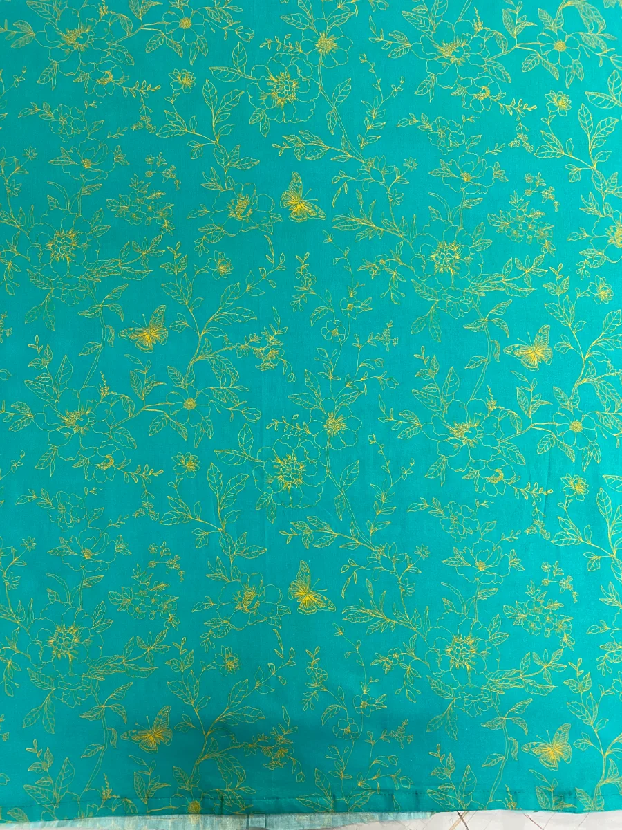 Cotton | Sky Blue | Lace & Print | Unstitched Suit