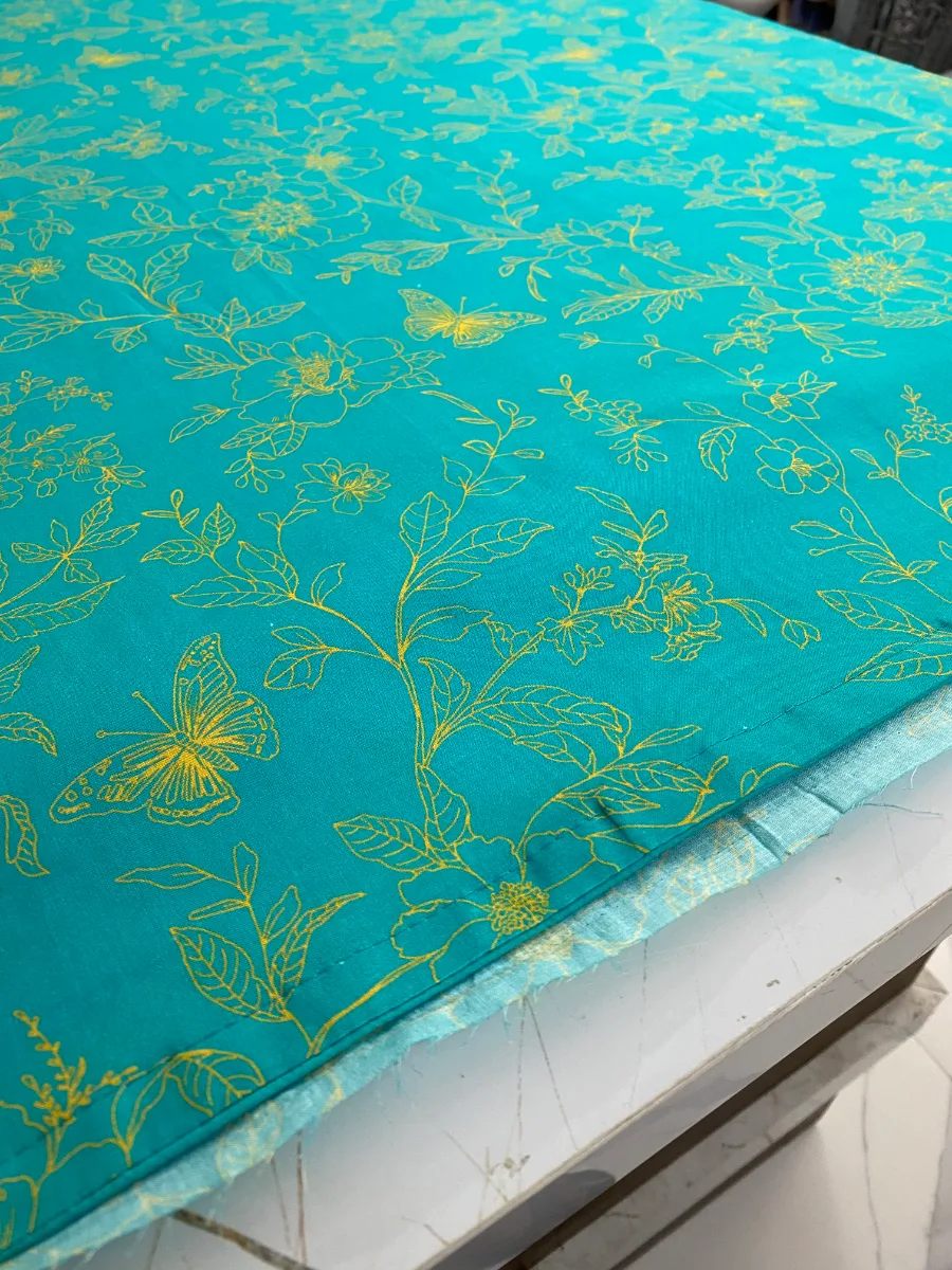 Cotton | Sky Blue | Lace & Print | Unstitched Suit