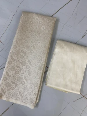 Kheen Khab | Off White | Printed | Unstitched Suit